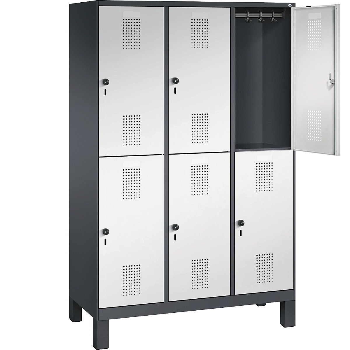 EVOLO cloakroom locker, double tier, with feet – C+P (Product illustration 22)-21