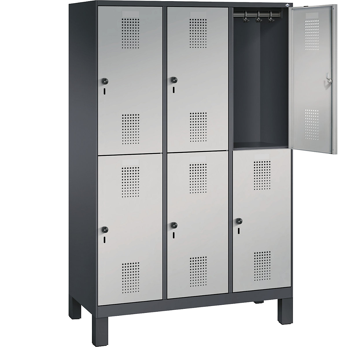 EVOLO cloakroom locker, double tier, with feet – C+P (Product illustration 25)-24