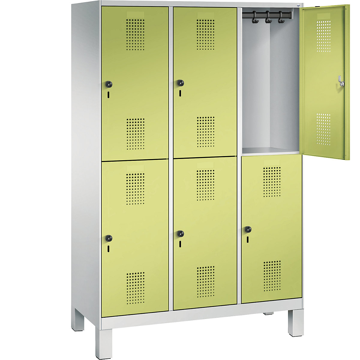 EVOLO cloakroom locker, double tier, with feet – C+P (Product illustration 20)-19