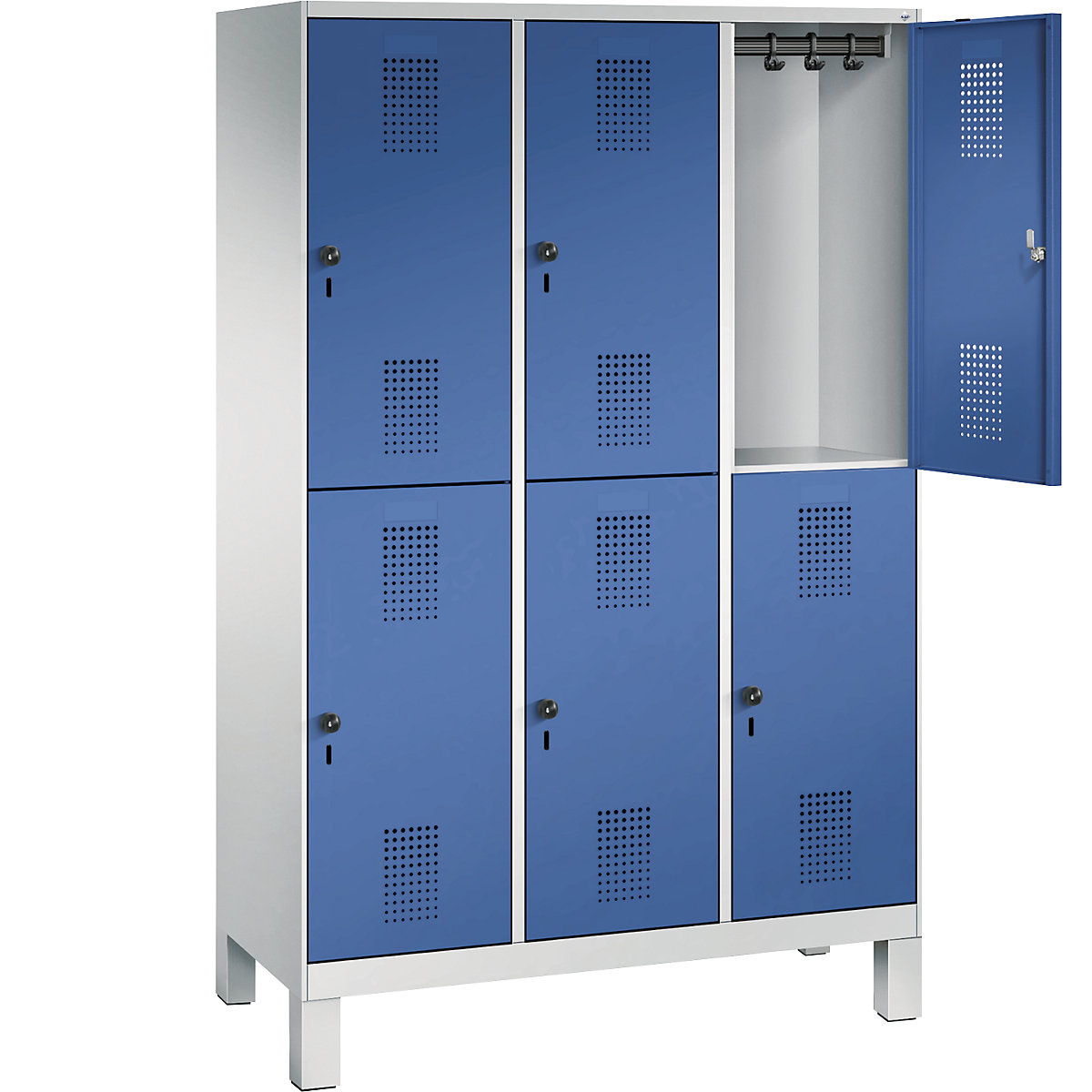 EVOLO cloakroom locker, double tier, with feet – C+P (Product illustration 24)-23