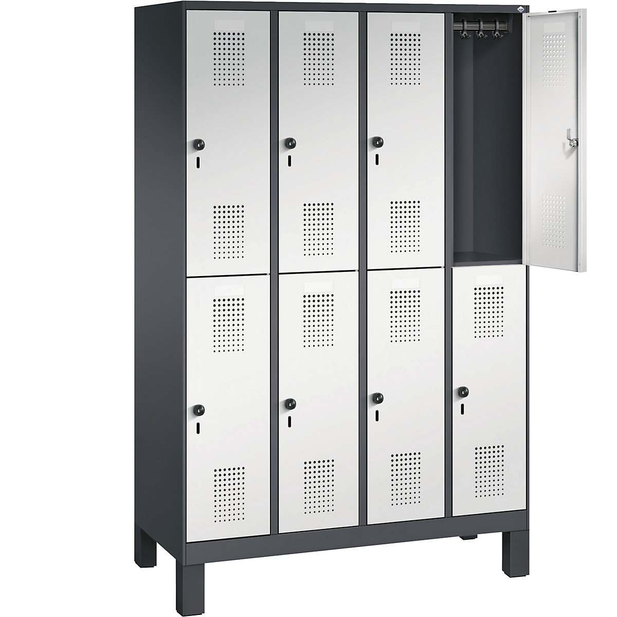 EVOLO cloakroom locker, double tier, with feet – C+P (Product illustration 18)-17