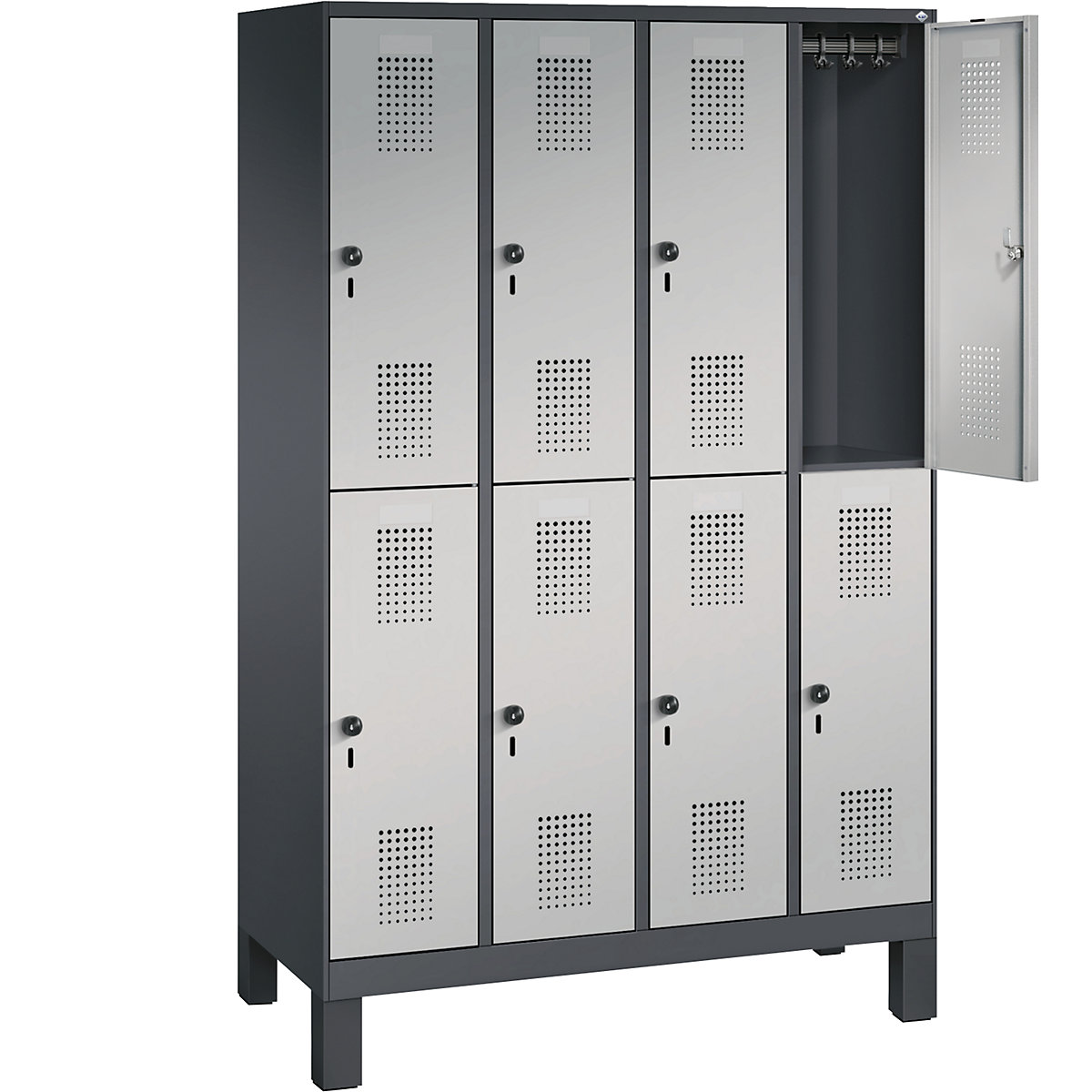 EVOLO cloakroom locker, double tier, with feet – C+P (Product illustration 21)-20