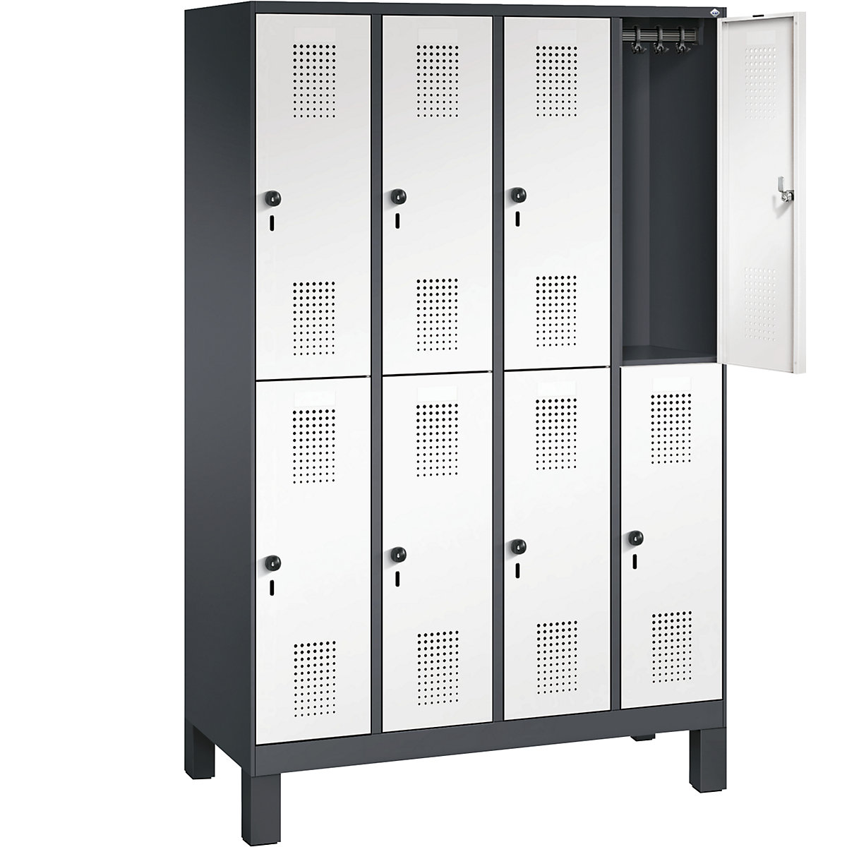 EVOLO cloakroom locker, double tier, with feet – C+P (Product illustration 24)-23