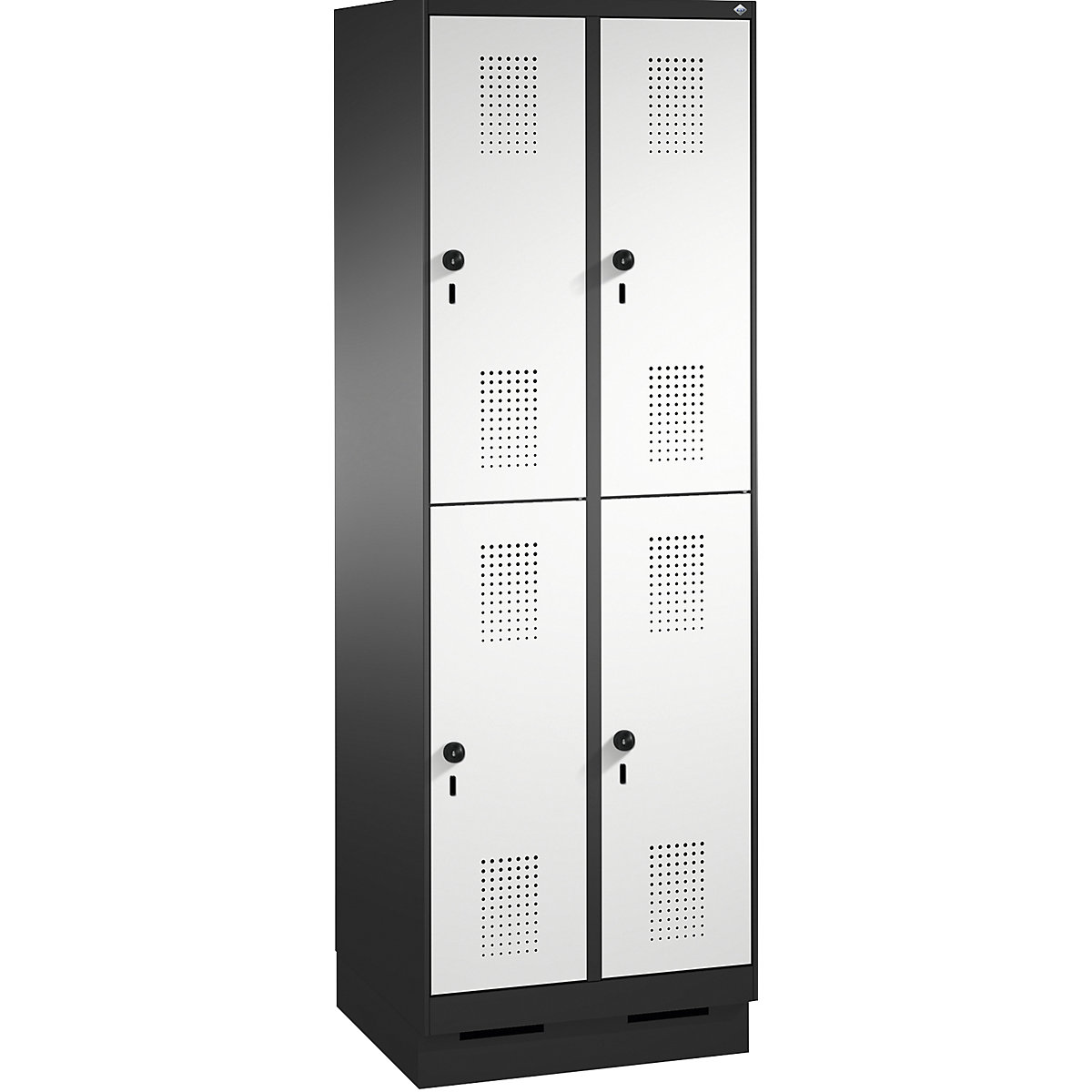 EVOLO cloakroom locker, double tier, with plinth – C+P