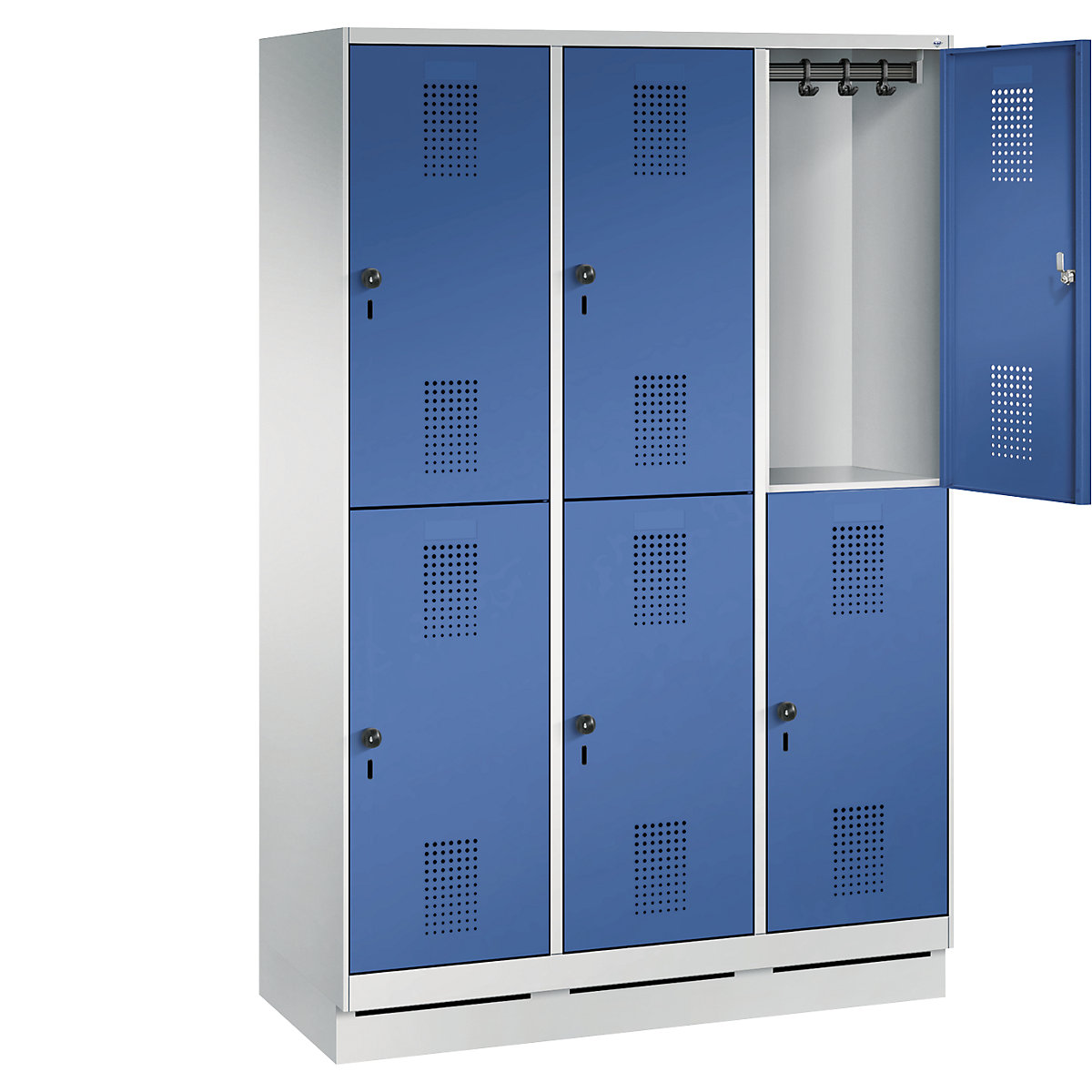 EVOLO cloakroom locker, double tier, with plinth – C+P (Product illustration 23)-22