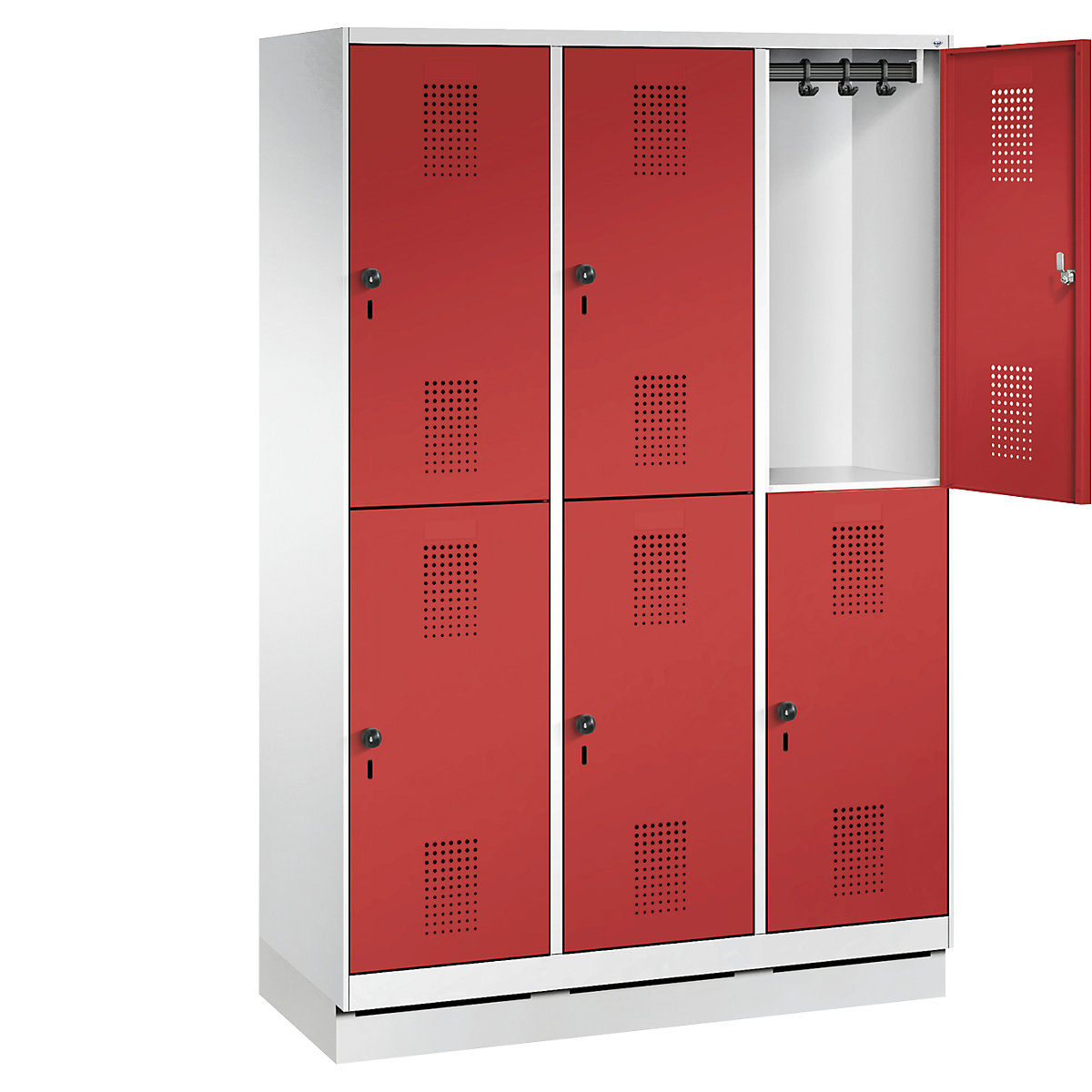 EVOLO cloakroom locker, double tier, with plinth – C+P (Product illustration 20)-19