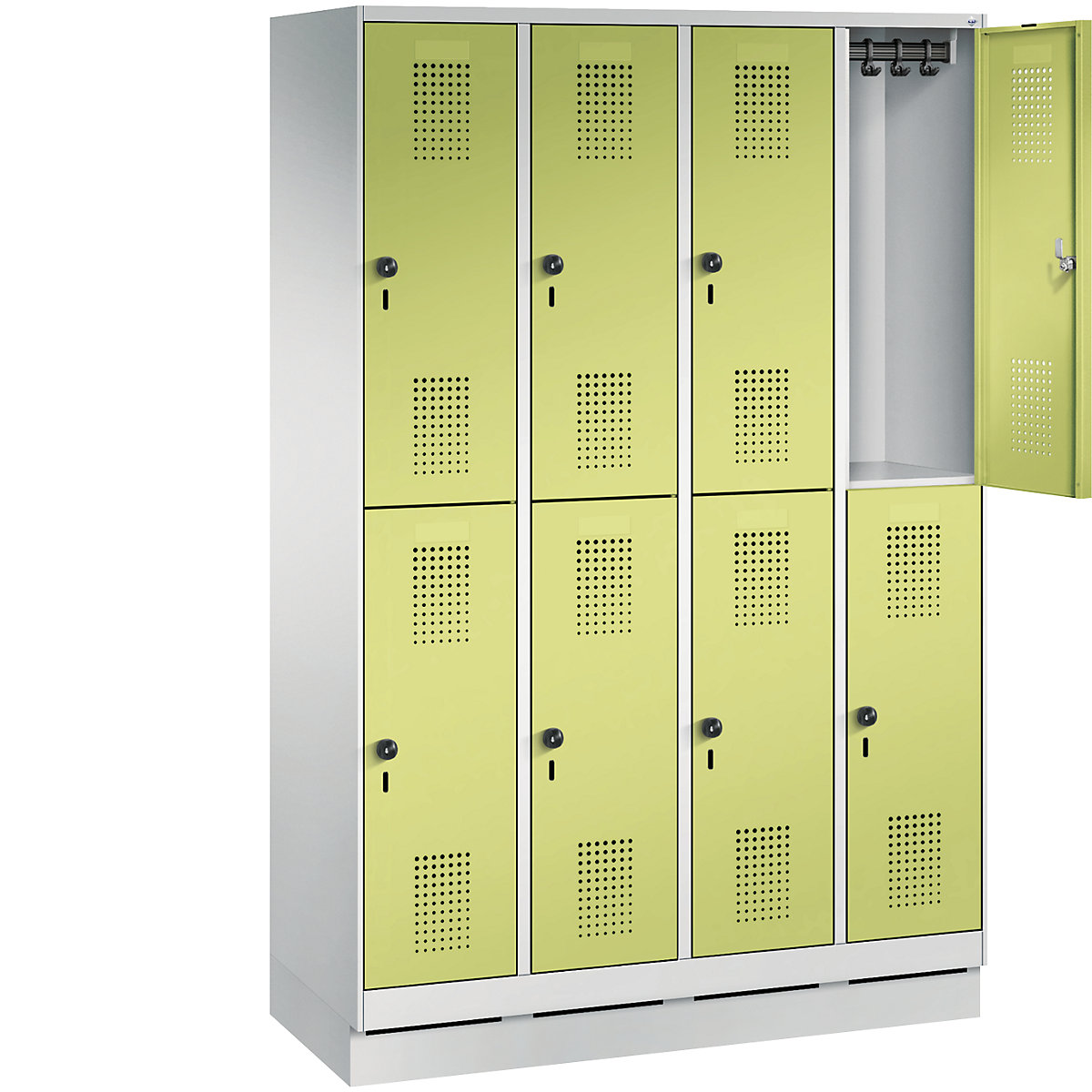 EVOLO cloakroom locker, double tier, with plinth – C+P (Product illustration 22)-21