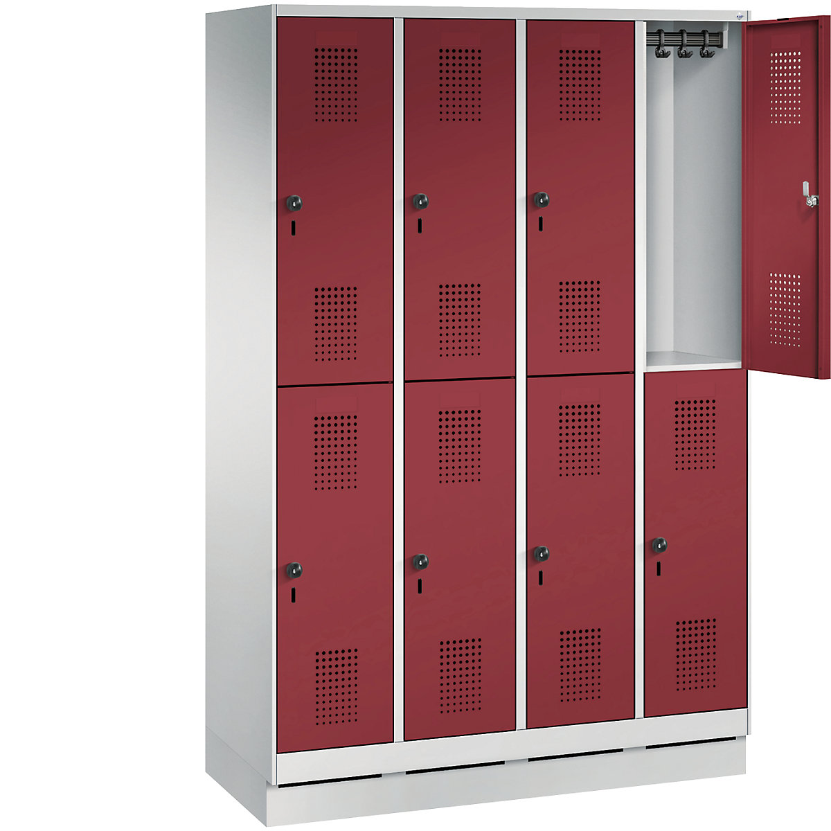 EVOLO cloakroom locker, double tier, with plinth – C+P (Product illustration 19)-18