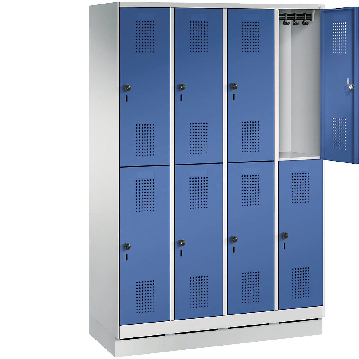 EVOLO cloakroom locker, double tier, with plinth – C+P (Product illustration 23)-22