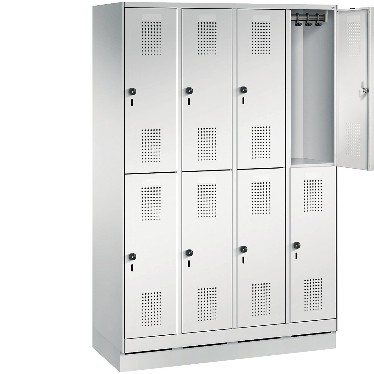 EVOLO cloakroom locker, double tier, with plinth – C+P (Product illustration 27)-26