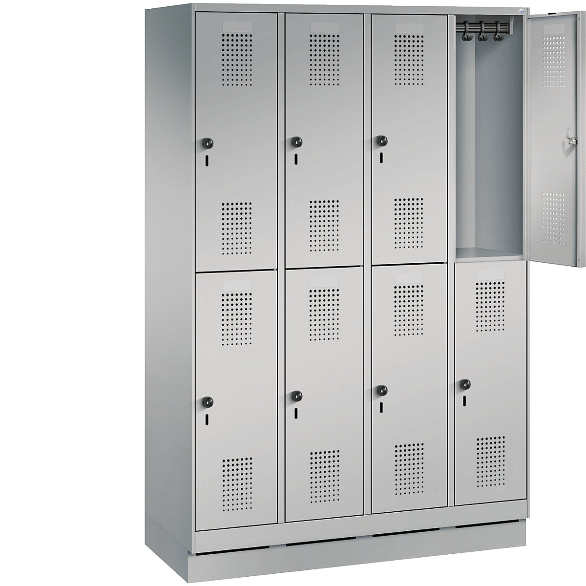 EVOLO cloakroom locker, double tier, with plinth – C+P (Product illustration 18)-17