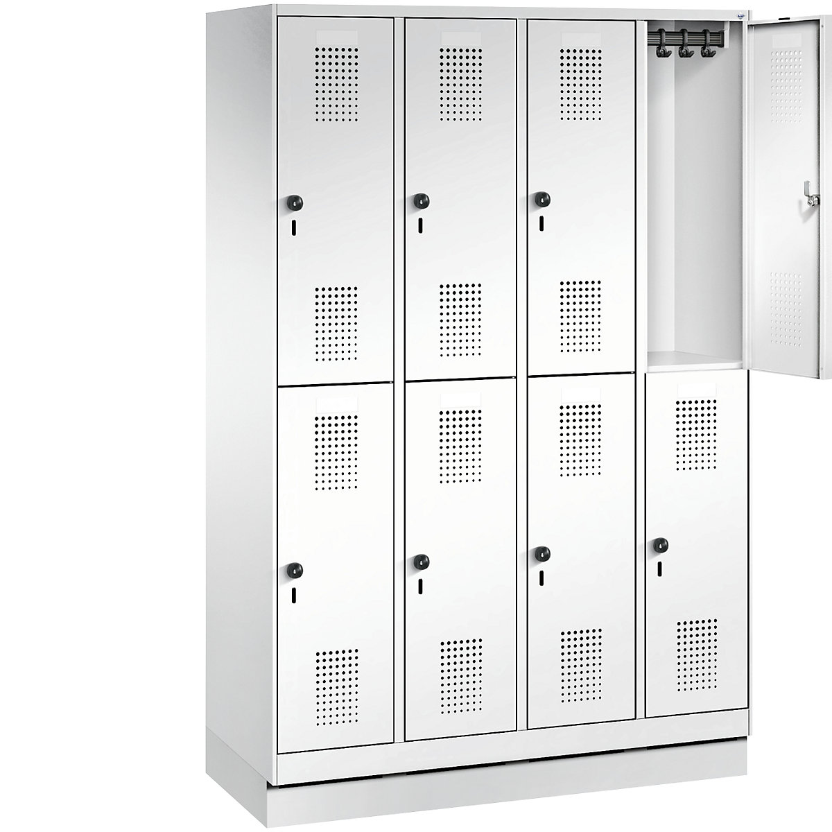 EVOLO cloakroom locker, double tier, with plinth – C+P (Product illustration 25)-24