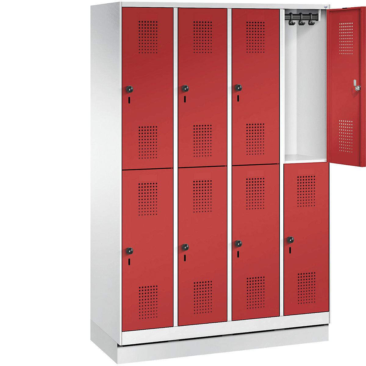EVOLO cloakroom locker, double tier, with plinth – C+P (Product illustration 21)-20