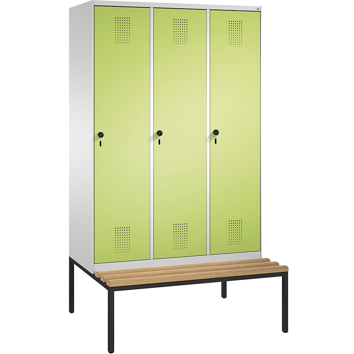 EVOLO cloakroom locker, with bench – C+P