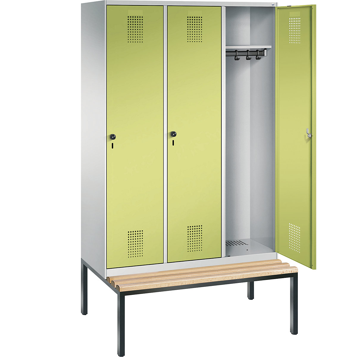 EVOLO cloakroom locker, with bench – C+P (Product illustration 2)-1