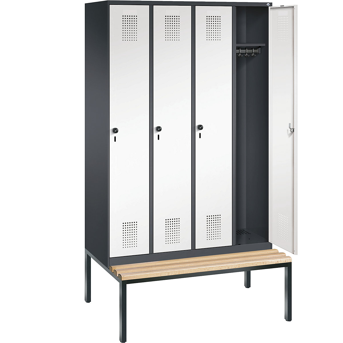 EVOLO cloakroom locker, with bench – C+P (Product illustration 2)-1