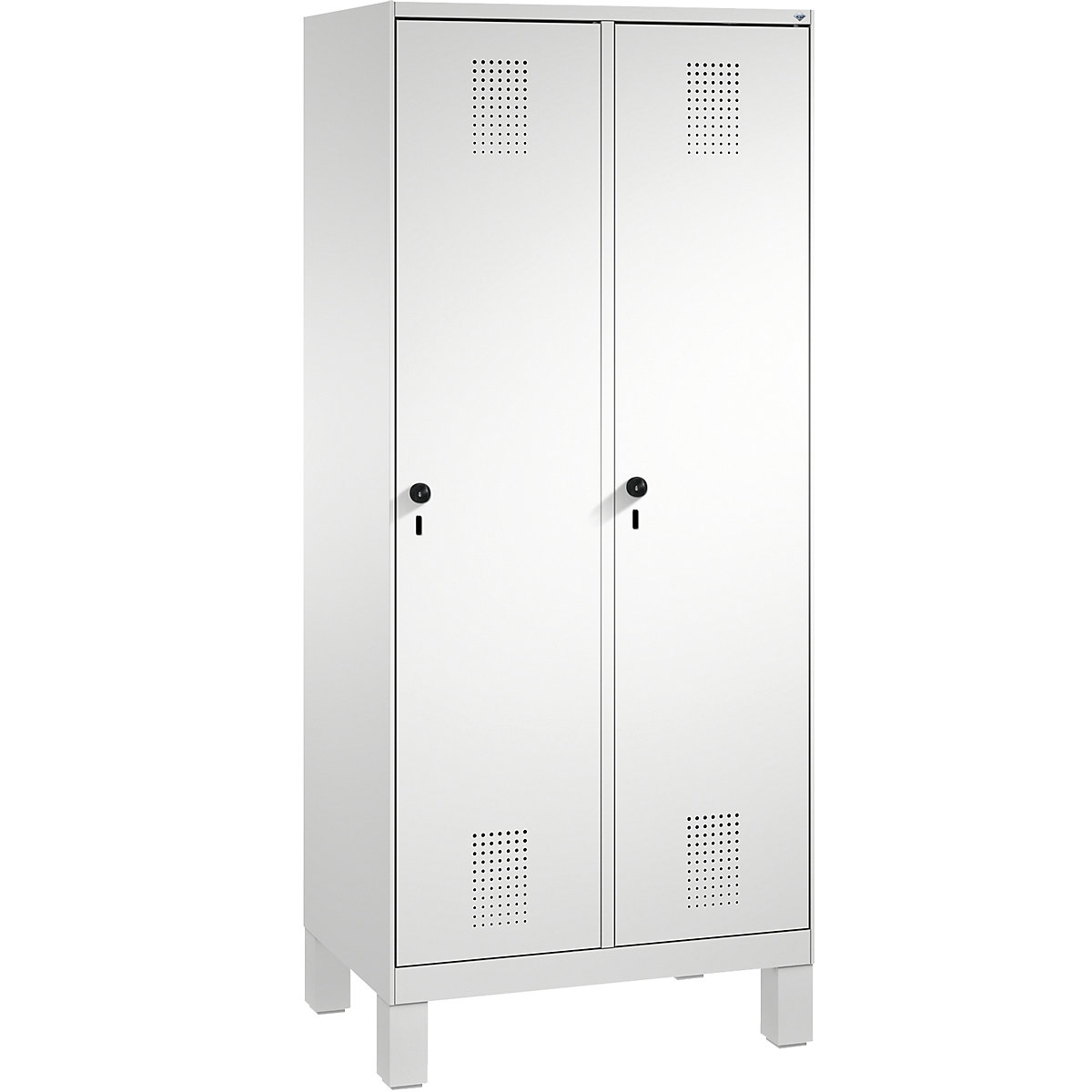 EVOLO cloakroom locker, with feet – C+P, 2 compartments, compartment width 400 mm, light grey-14