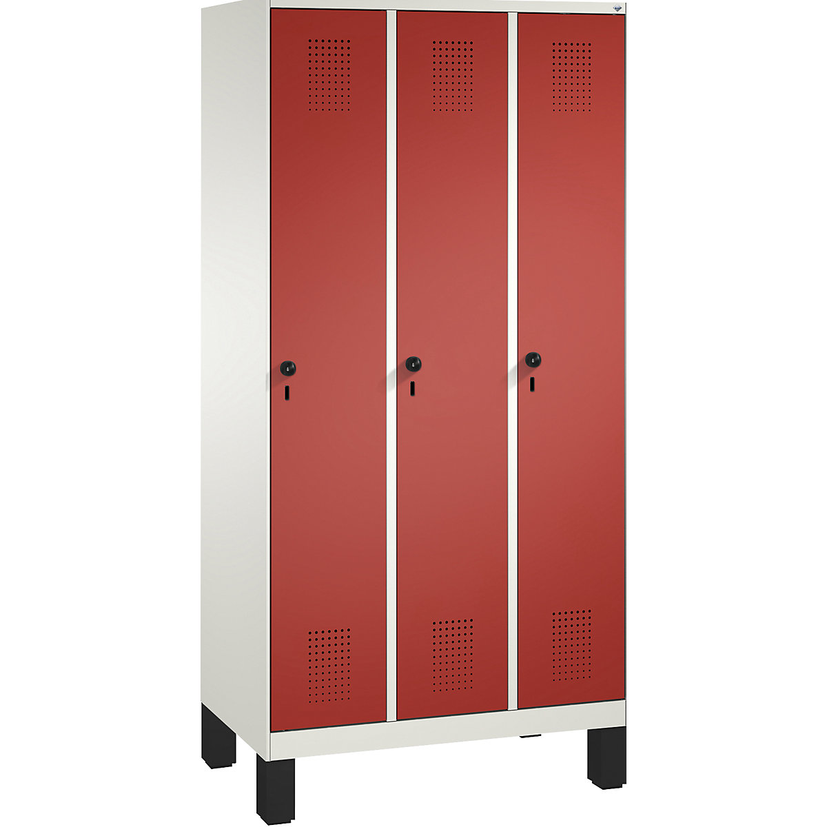 EVOLO cloakroom locker, with feet C+P 3 compartments, compartment