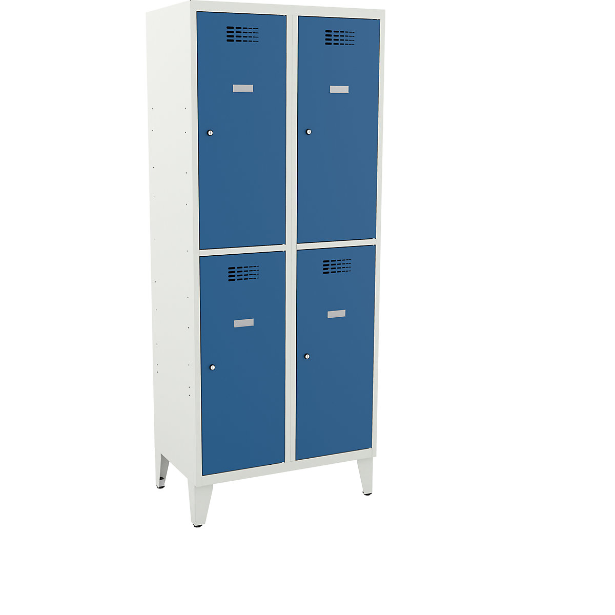 Half-height cloakroom locker, HxWxD 1940 x 800 x 500 mm, with feet, light blue doors-2