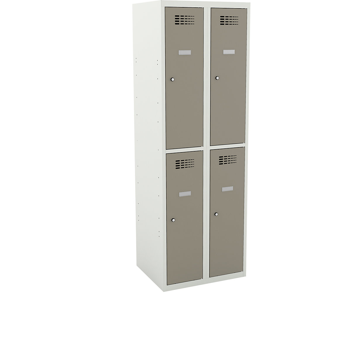 Half-height cloakroom locker, HxWxD 1800 x 600 x 500 mm, with plinth, doors pebble grey-2