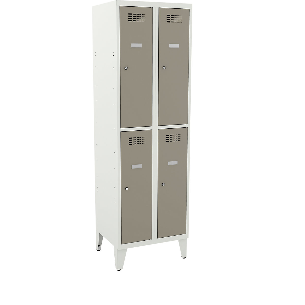 Half-height cloakroom locker, HxWxD 1940 x 600 x 500 mm, with feet, doors pebble grey-2