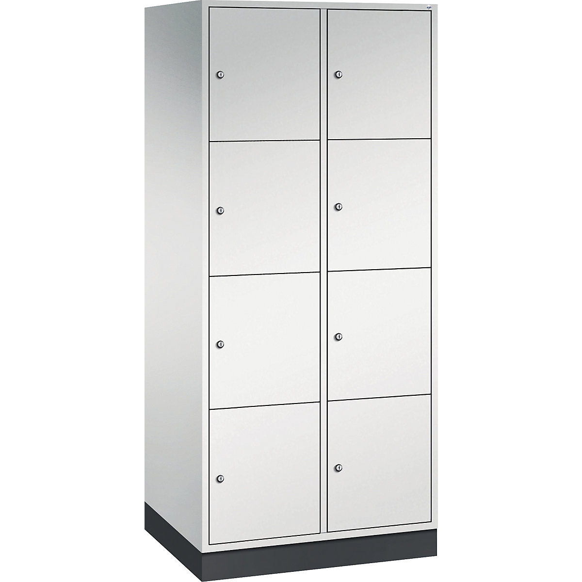 INTRO steel compartment locker, compartment height 435 mm – C+P, WxD 820 x 600 mm, 8 compartments, light grey body, light grey doors