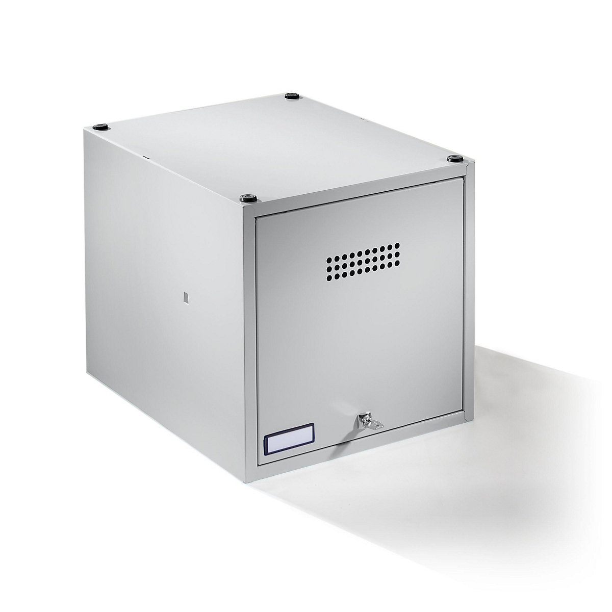 Individual locker, can be expanded – Wolf, HxWxD 400 x 400 x 500 mm, with security cylinder lock, door light grey-7