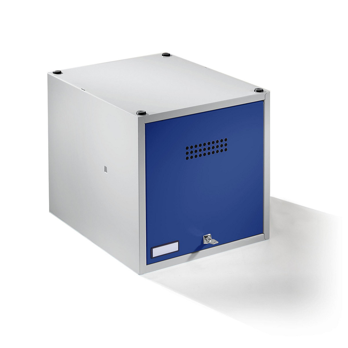 Individual locker, can be expanded – Wolf, HxWxD 400 x 400 x 500 mm, with security cylinder lock, door gentian blue-12