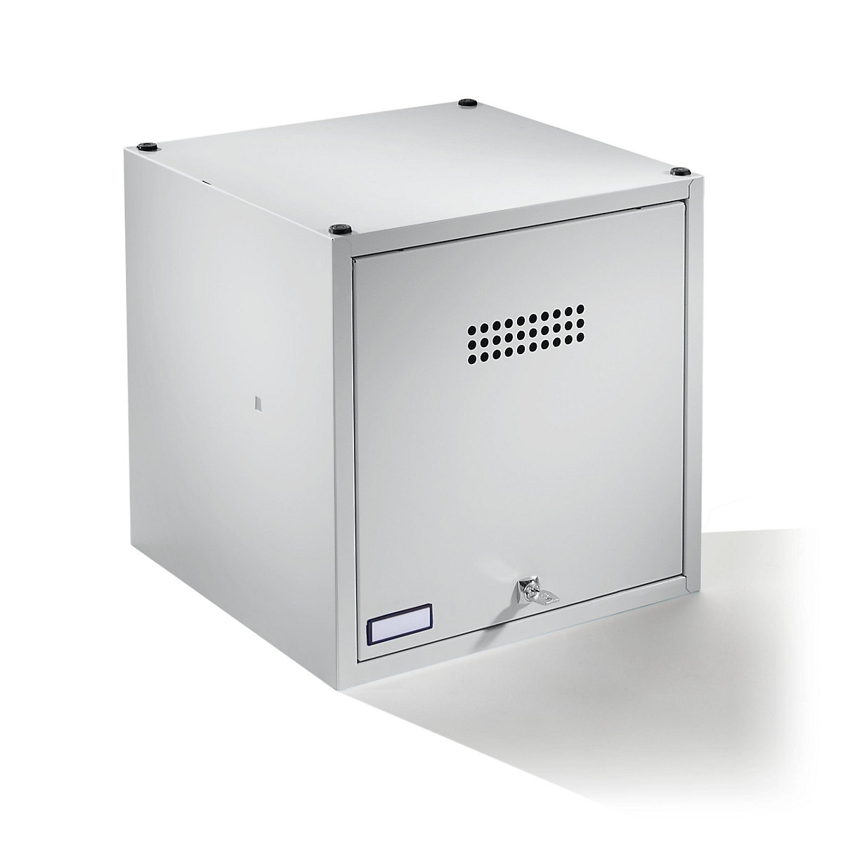 Individual locker, can be expanded – Wolf, HxWxD 500 x 500 x 500 mm, with security cylinder lock, door light grey-5