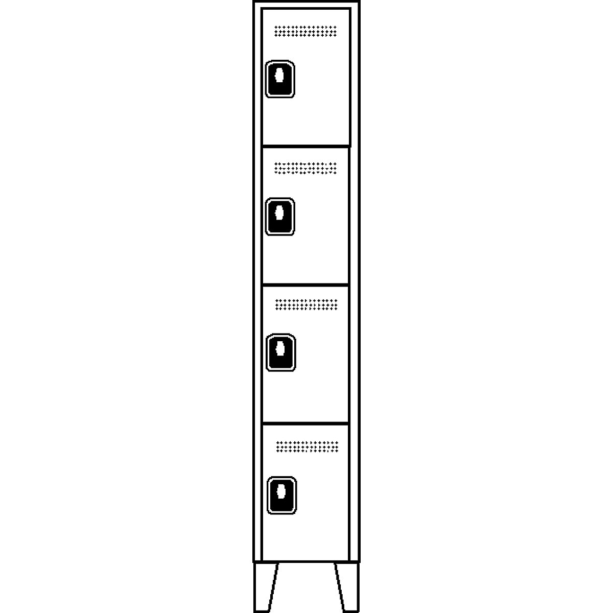 Köln 4-fold compartment locker – Wolf (Product illustration 3)-2