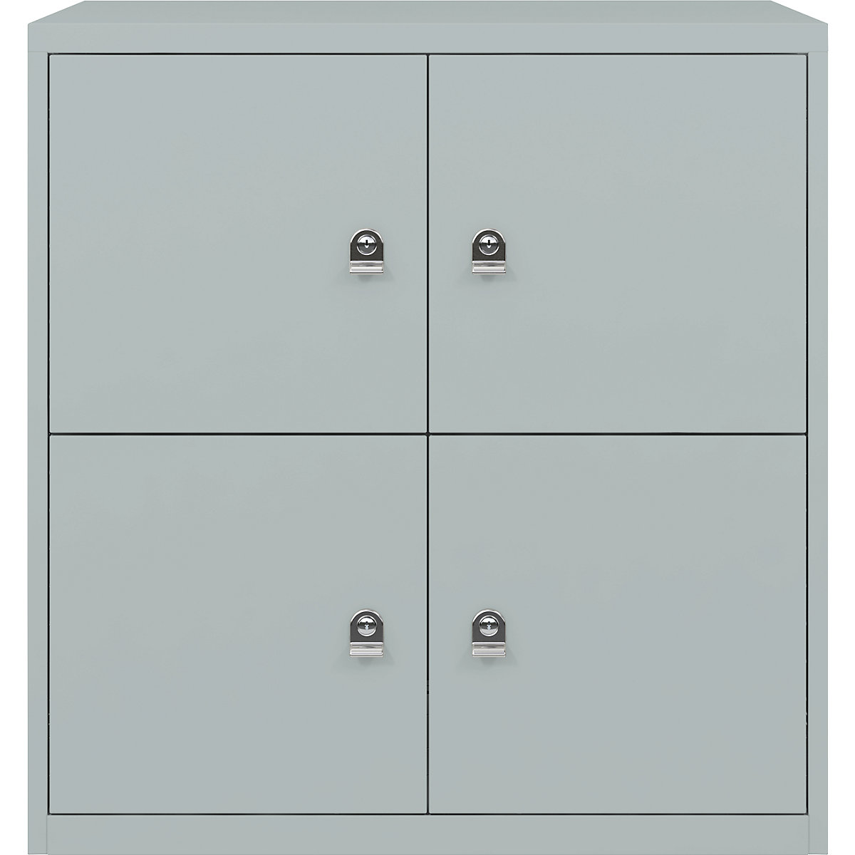 LateralFile™ lodge – BISLEY, with 4 lockable compartments, height 375 mm each, silver