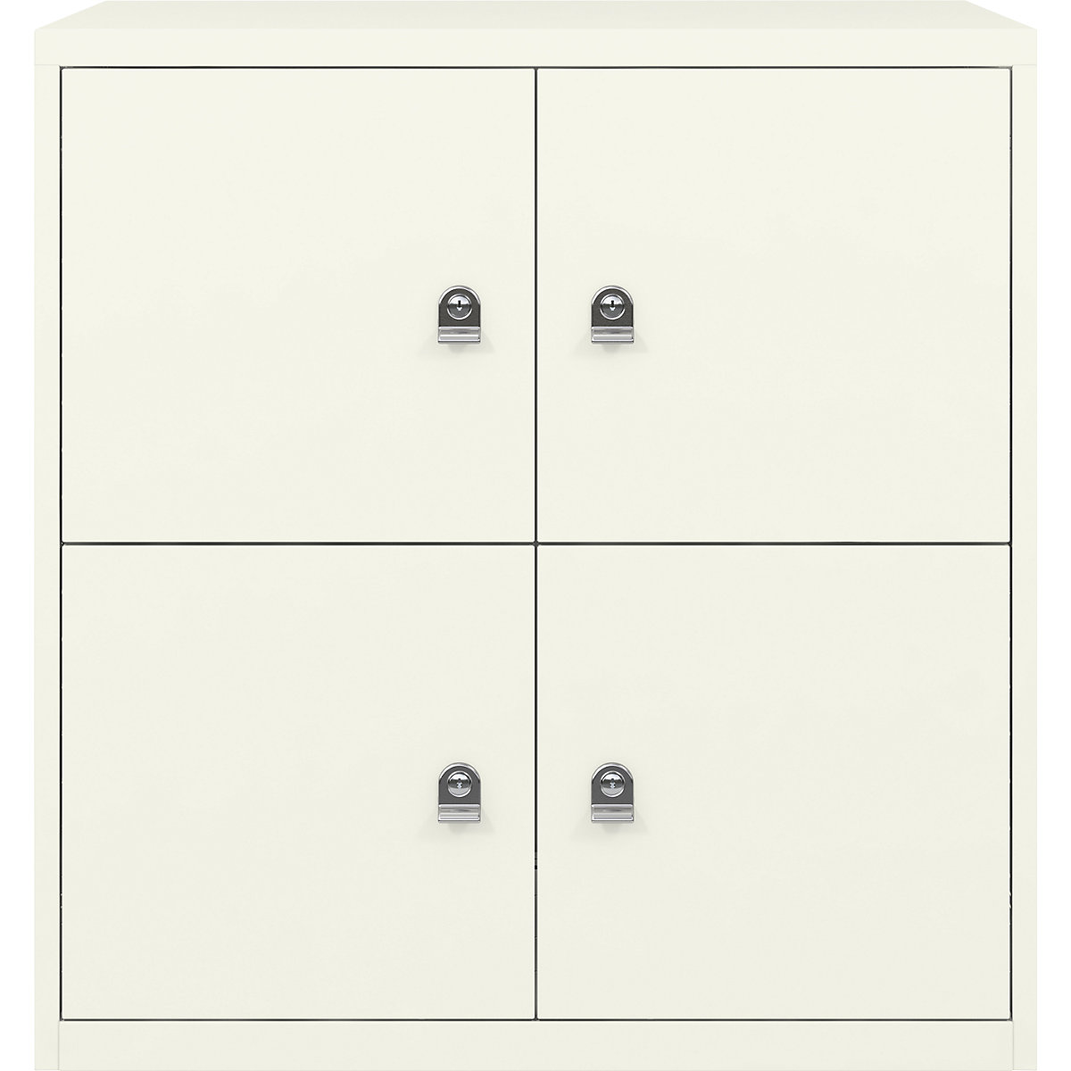 BISLEY – LateralFile™ lodge, with 4 lockable compartments, height 375 mm each, pure white