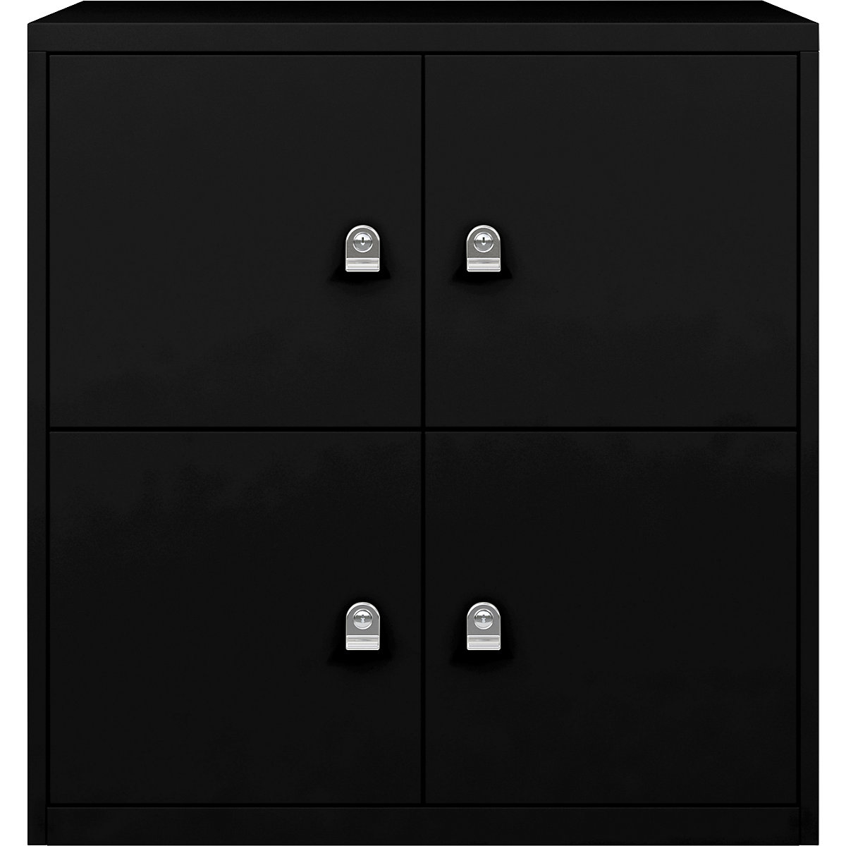 BISLEY – LateralFile™ lodge, with 4 lockable compartments, height 375 mm each, black