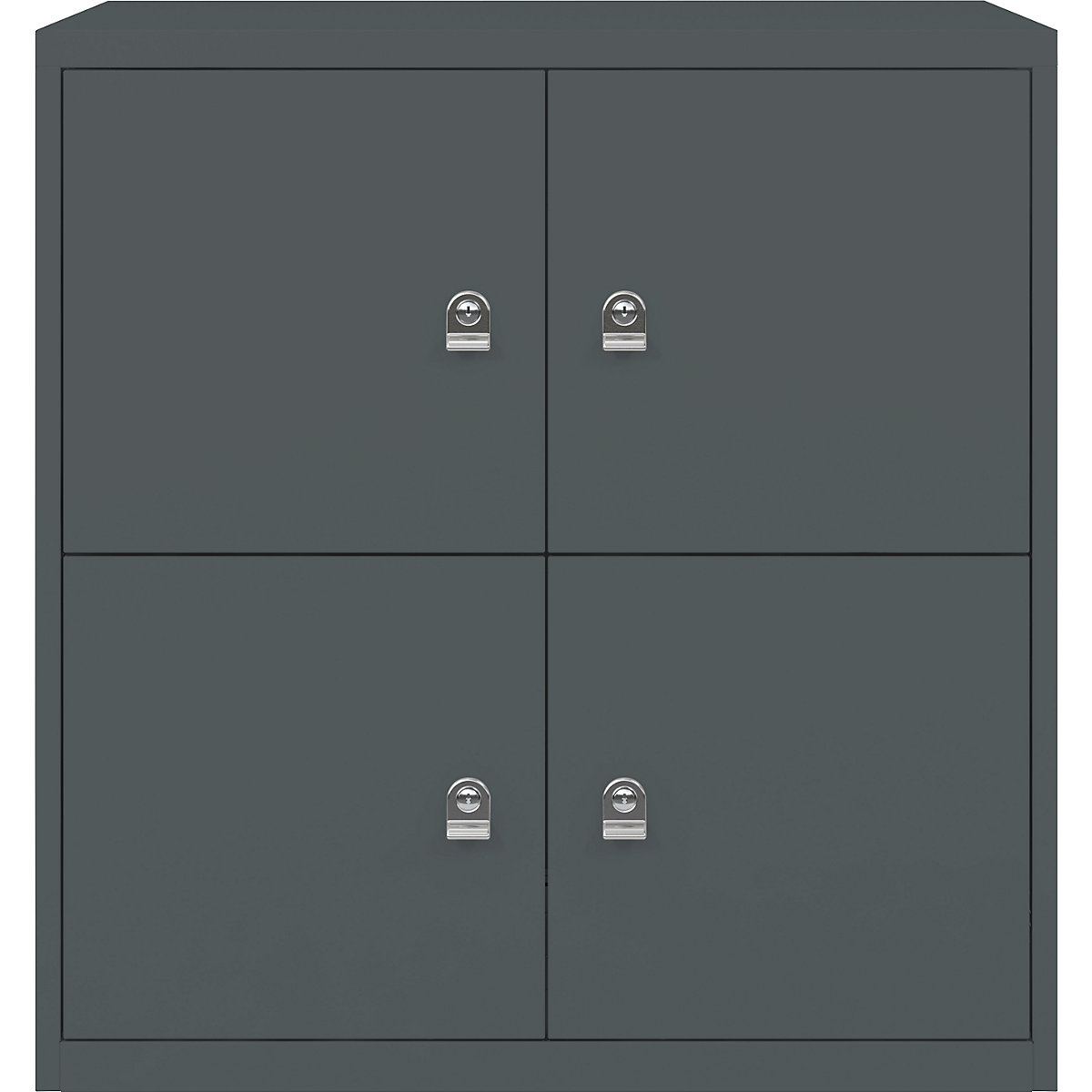 BISLEY – LateralFile™ lodge, with 4 lockable compartments, height 375 mm each, charcoal