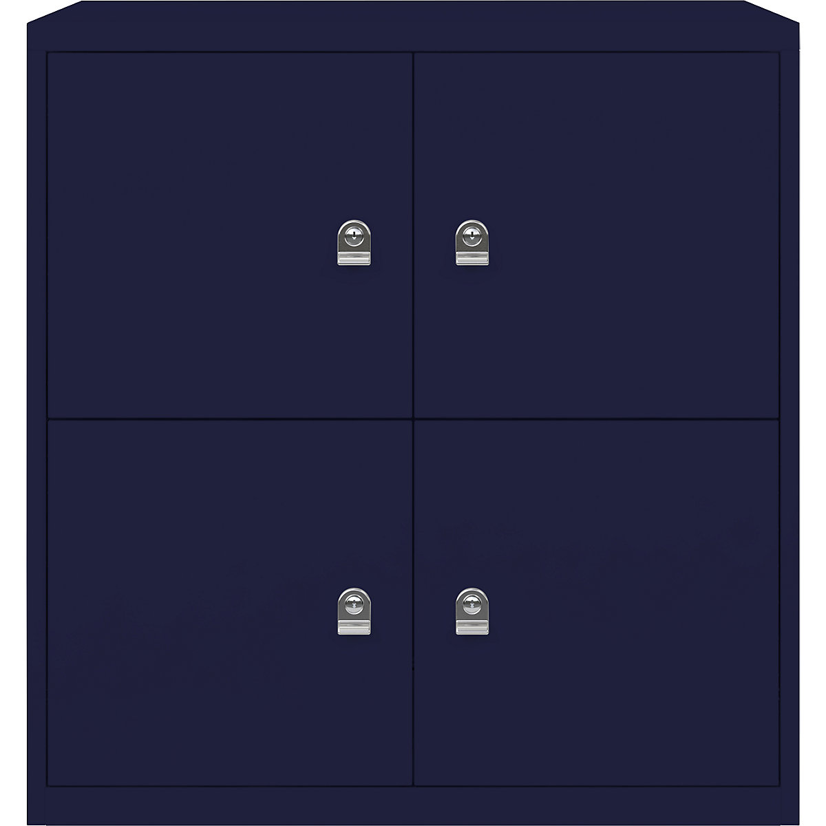 LateralFile™ lodge – BISLEY, with 4 lockable compartments, height 375 mm each, oxford blue