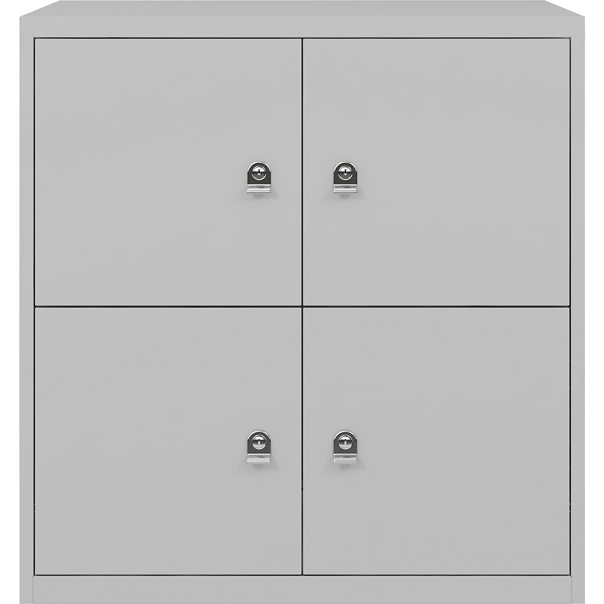 BISLEY – LateralFile™ lodge, with 4 lockable compartments, height 375 mm each, goose grey