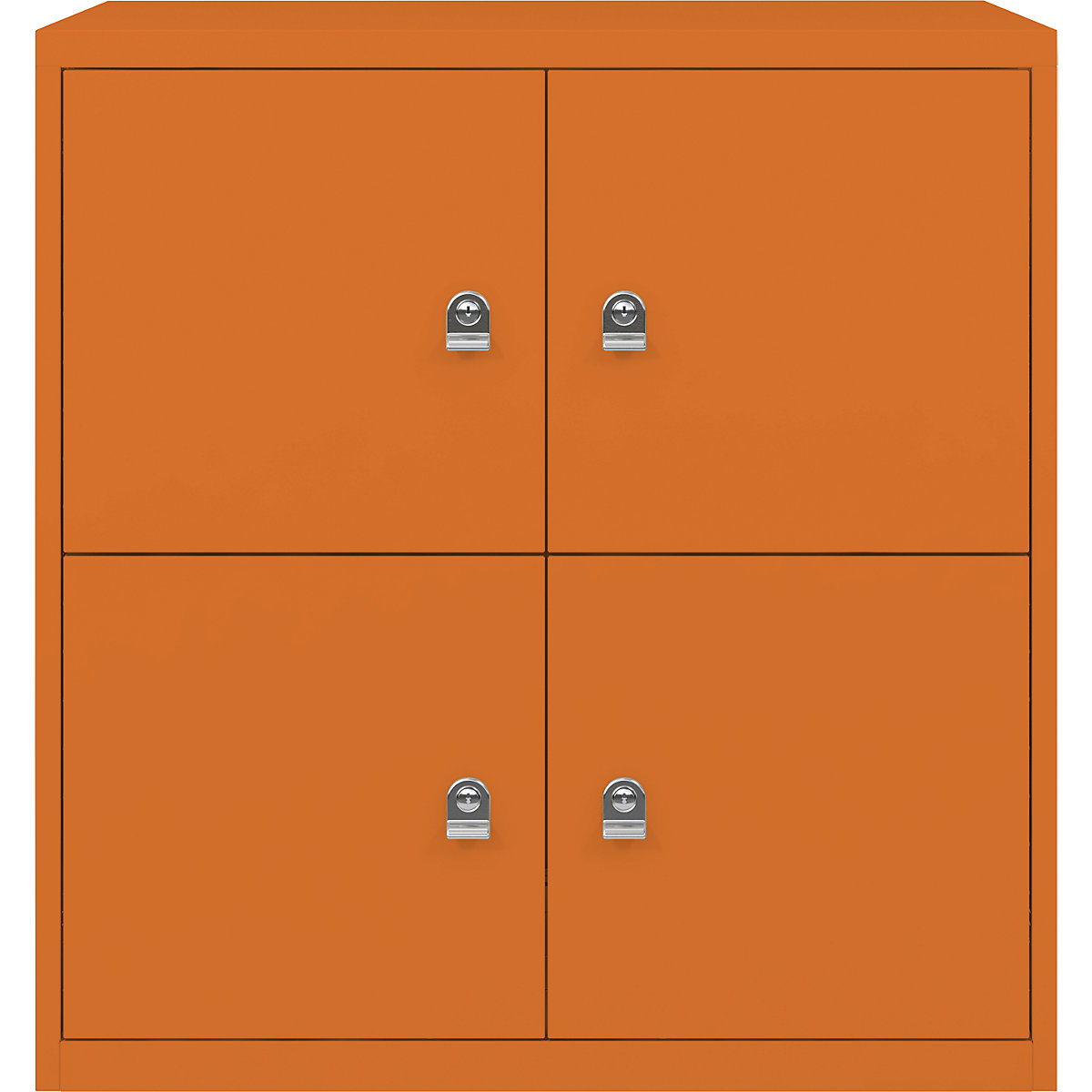 BISLEY – LateralFile™ lodge, with 4 lockable compartments, height 375 mm each, orange