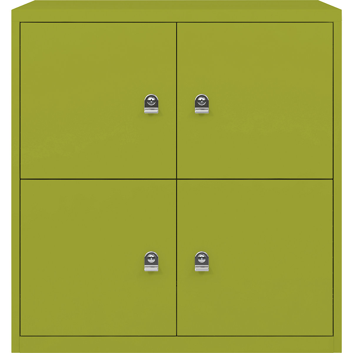 BISLEY – LateralFile™ lodge, with 4 lockable compartments, height 375 mm each, green