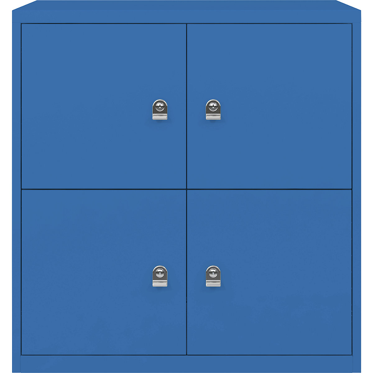 BISLEY – LateralFile™ lodge, with 4 lockable compartments, height 375 mm each, blue