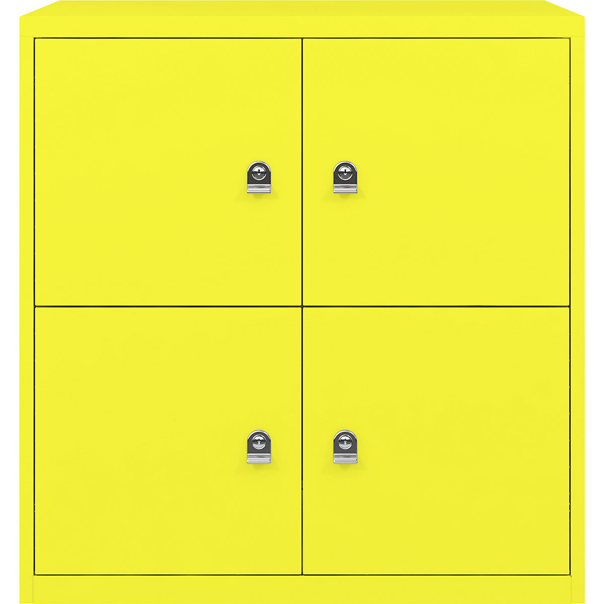 LateralFile™ lodge – BISLEY, with 4 lockable compartments, height 375 mm each, zinc yellow