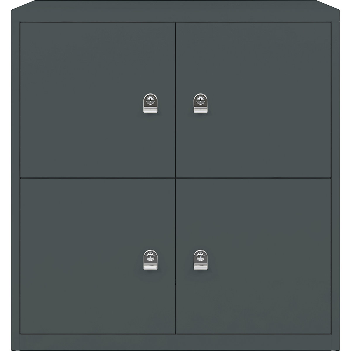 BISLEY – LateralFile™ lodge, with 4 lockable compartments, height 375 mm each, slate