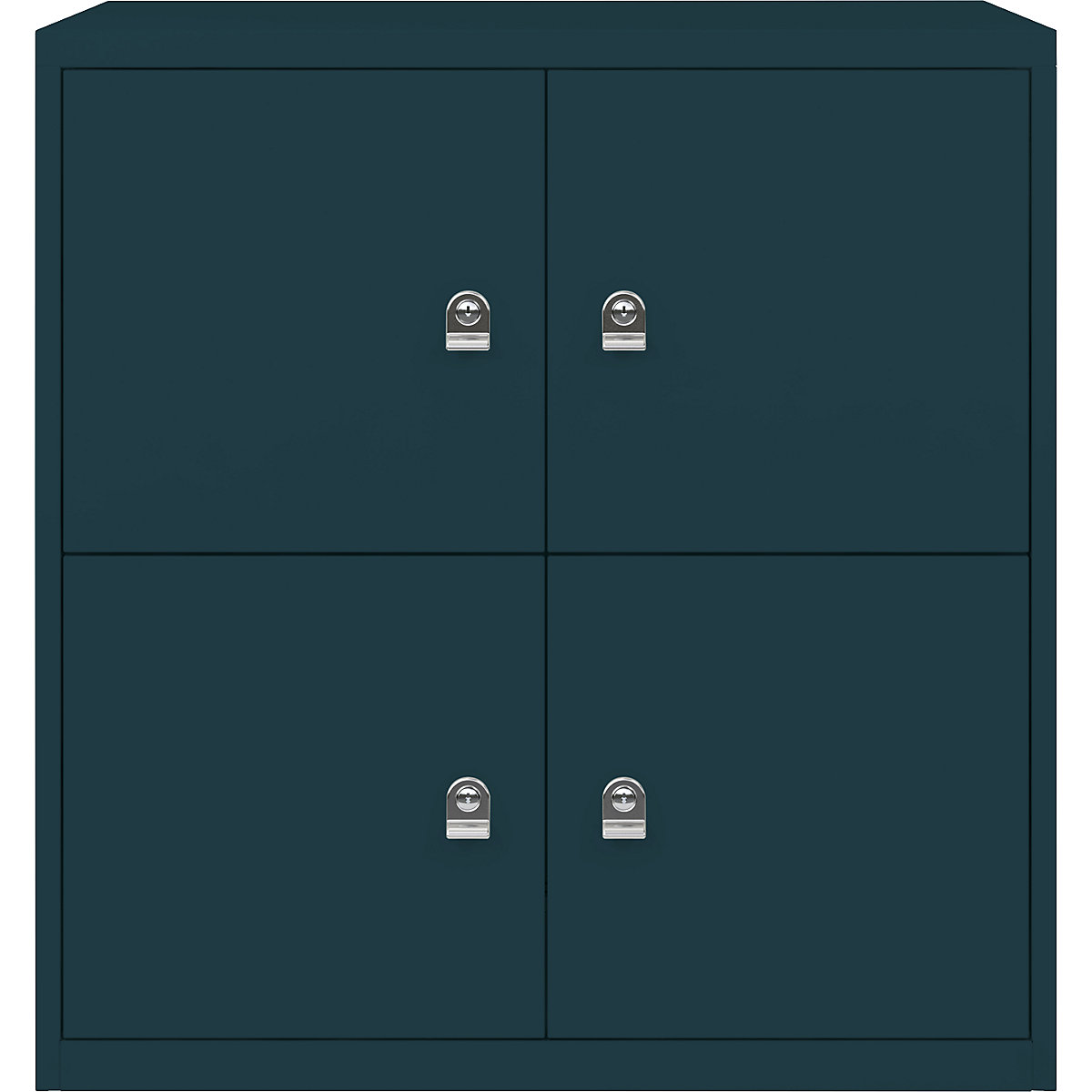 LateralFile™ lodge – BISLEY, with 4 lockable compartments, height 375 mm each, ocean