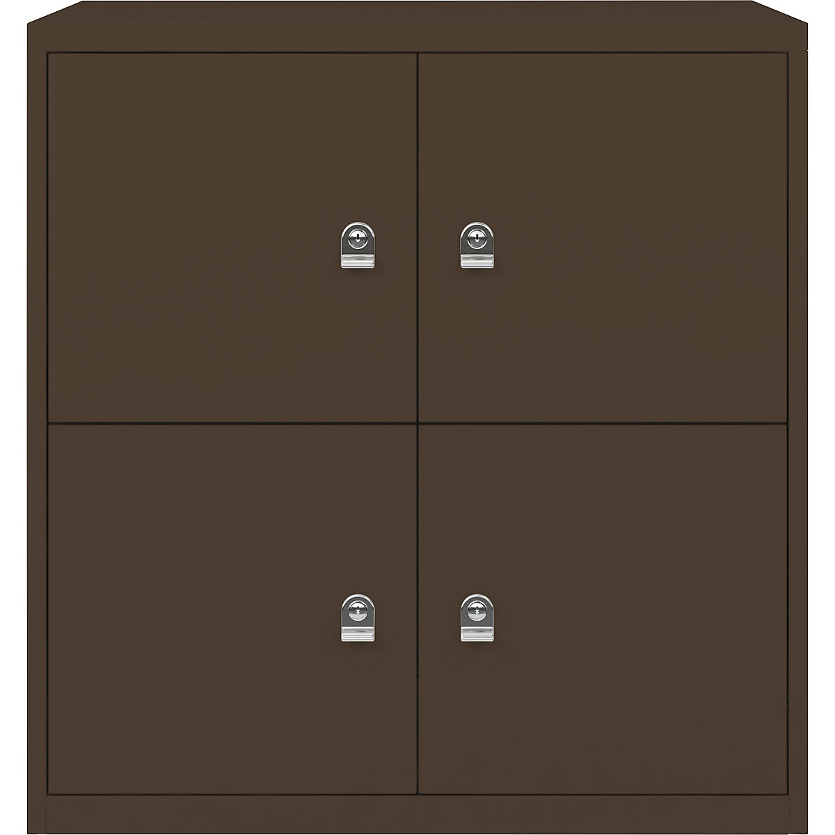 LateralFile™ lodge – BISLEY, with 4 lockable compartments, height 375 mm each, coffee