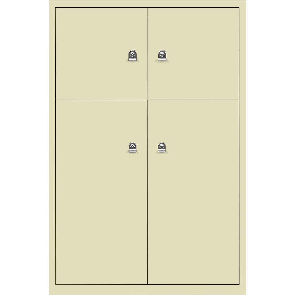 BISLEY – LateralFile™ lodge, with 4 lockable compartments, height 2 x 375 mm, 2 x 755 mm, cream