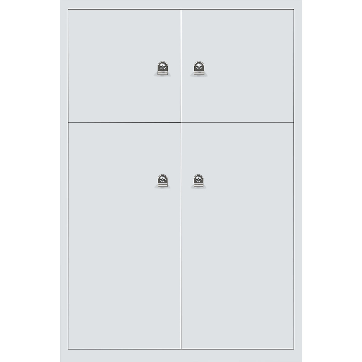 BISLEY – LateralFile™ lodge, with 4 lockable compartments, height 2 x 375 mm, 2 x 755 mm, alaska