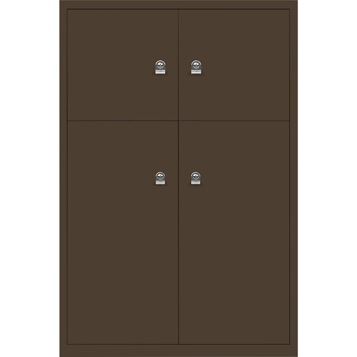 BISLEY – LateralFile™ lodge, with 4 lockable compartments, height 2 x 375 mm, 2 x 755 mm, coffee
