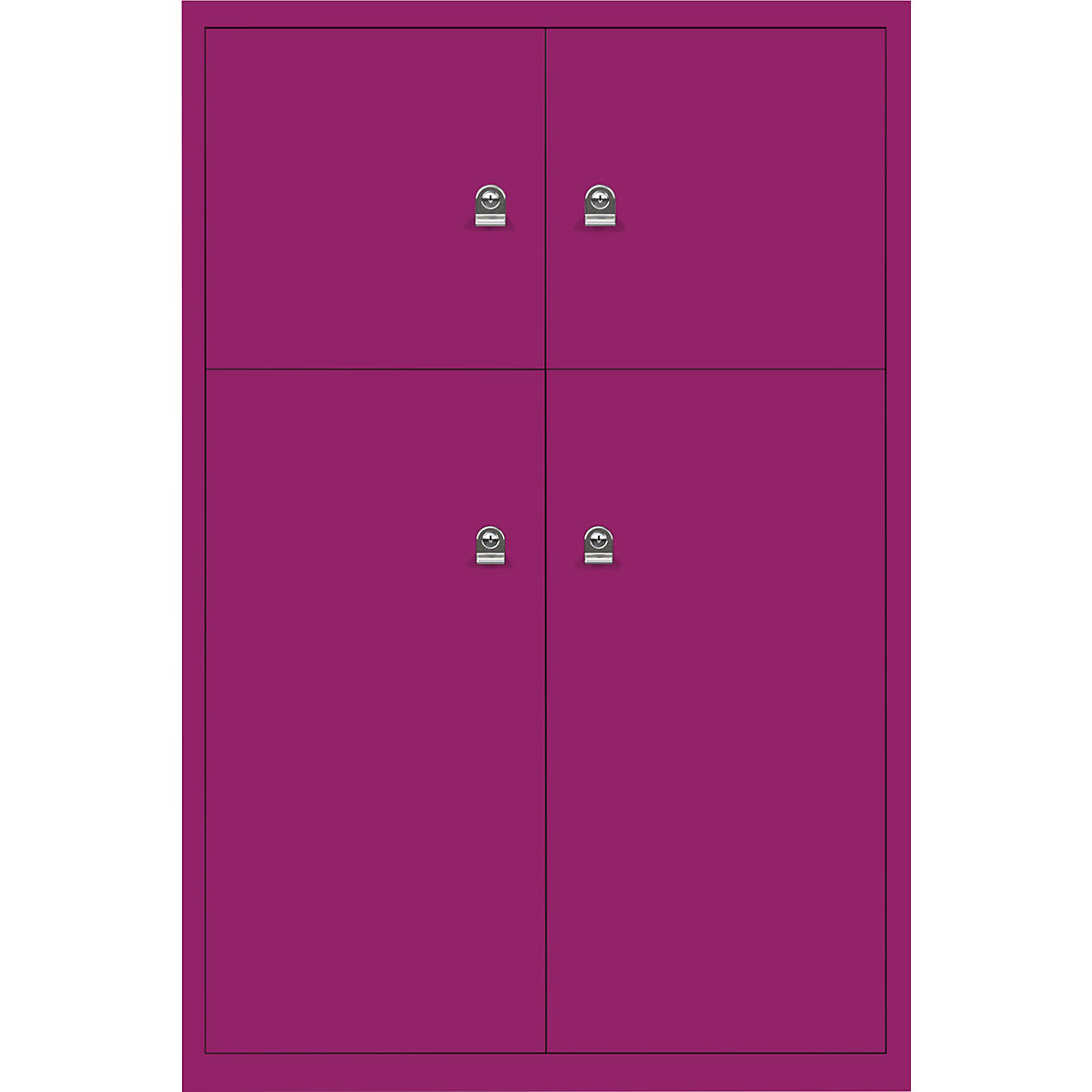 BISLEY – LateralFile™ lodge, with 4 lockable compartments, height 2 x 375 mm, 2 x 755 mm, fuchsia