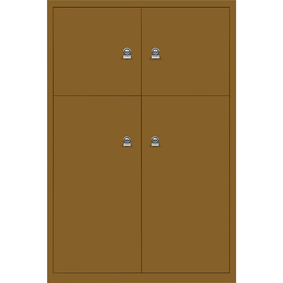 BISLEY – LateralFile™ lodge, with 4 lockable compartments, height 2 x 375 mm, 2 x 755 mm, dijon