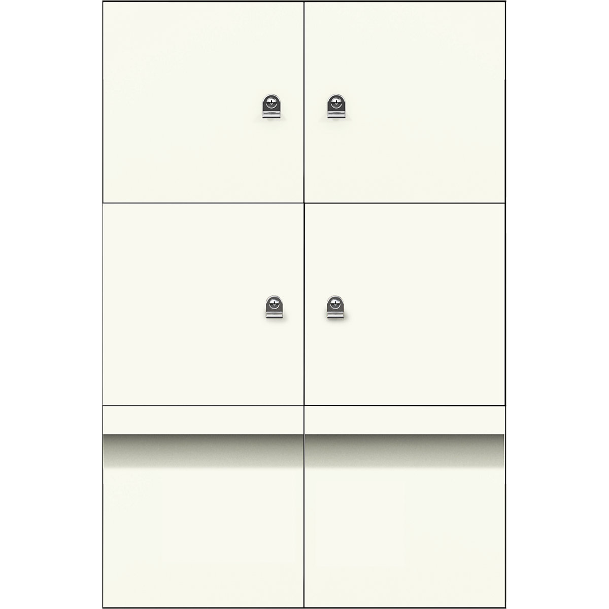 LateralFile™ lodge – BISLEY, with 4 lockable compartments and 2 drawers, height 375 mm each, pure white-27