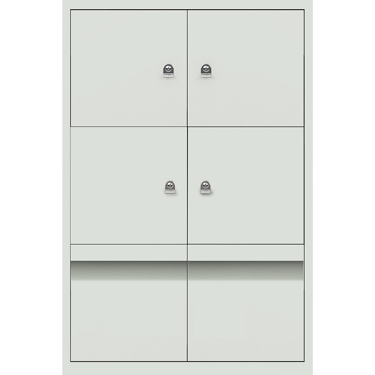 LateralFile™ lodge – BISLEY, with 4 lockable compartments and 2 drawers, height 375 mm each, portland-18